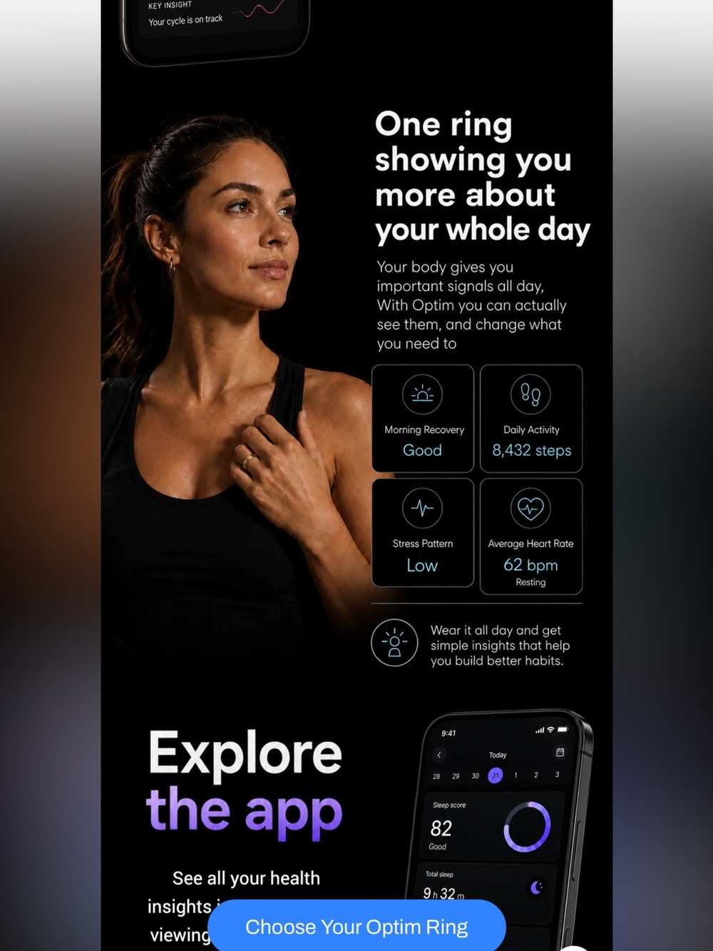 Ring Smart Activity & Sleep Tracker — Gold - Picture 5 of 6